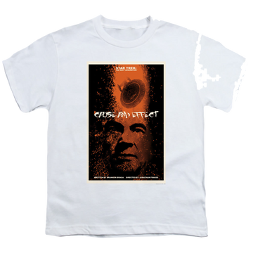 White youth t-shirt for ages 8 to 12 with Star Trek The Next Generation Tng Season 5 Episode 18 graphic