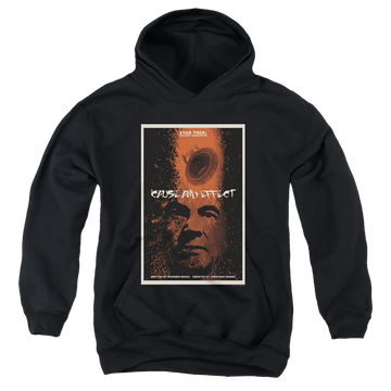 Black youth hoodie for ages 8 to 12 with Star Trek The Next Generation Tng Season 5 Episode 18 graphic