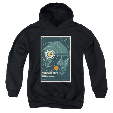 Black youth hoodie for ages 8 to 12 with Star Trek The Next Generation Tng Season 5 Episode 19 graphic