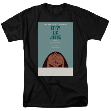 Black men's regular fit t-shirt with Star Trek The Next Generation S5 E20 graphic