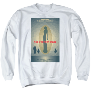 White men's crewneck sweatshirt with Star Trek The Next Generation Tng S5 Ep21 graphic