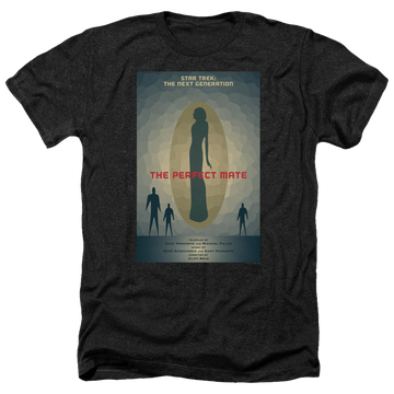 Black men's heather t-shirt with Star Trek The Next Generation Tng Season 5 Episode 21 graphic