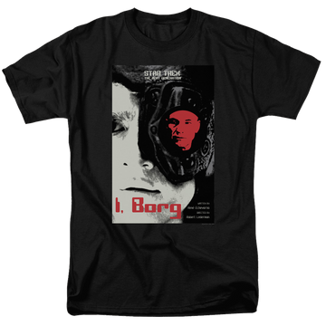 Black men's regular fit t-shirt with Star Trek The Next Generation S5 E23 graphic