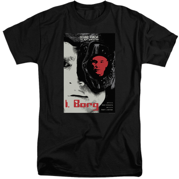 Black men's tall fit t-shirt with Star Trek The Next Generation Tng Season 5 Episode 23 graphic