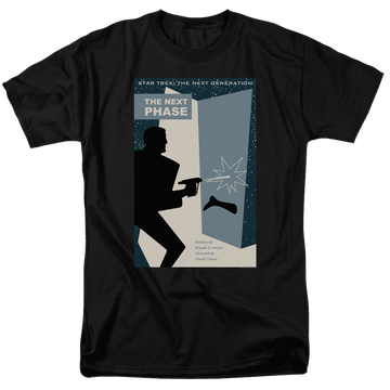 Black men's regular fit t-shirt with Star Trek The Next Generation S5 E24 graphic