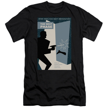 Black men's premium slim fit t-shirt with Star Trek The Next Generation Tng Season 5 Episode 24 graphic