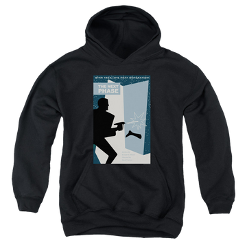Black youth hoodie for ages 8 to 12 with Star Trek The Next Generation Tng Season 5 Episode 24 graphic