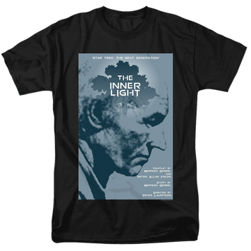 Black men's regular fit t-shirt with Star Trek The Next Generation S5 E25 graphic
