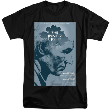Black men's tall fit t-shirt with Star Trek The Next Generation Tng Season 5 Episode 25 graphic