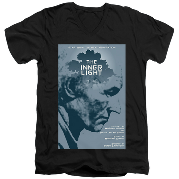 Black men's v-neck t-shirt with Star Trek The Next Generation Tng Season 5 Episode 25 graphic