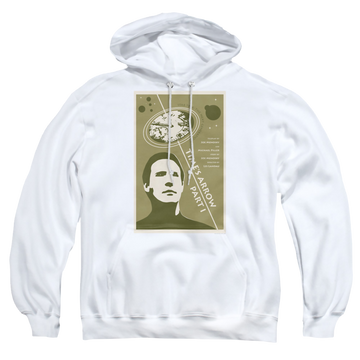 White pullover hoodie with Star Trek The Next Generation Tng Season 5 Episode 26 graphic