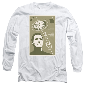 White men's long sleeve t-shirt with Star Trek The Next Generation Tng S5 Ep26 graphic