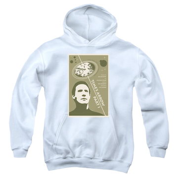 White youth hoodie for ages 8 to 12 with Star Trek The Next Generation Tng Season 5 Episode 26 graphic
