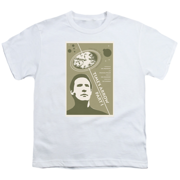 White youth t-shirt for ages 8 to 12 with Star Trek The Next Generation Tng Season 5 Episode 26 graphic