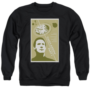 Black men's crewneck sweatshirt with Star Trek The Next Generation Tng S5 Ep26 graphic