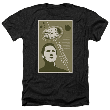 Black men's heather t-shirt with Star Trek The Next Generation Tng Season 5 Episode 26 graphic