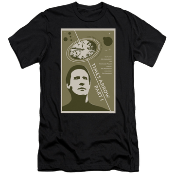 Black men's premium slim fit t-shirt with Star Trek The Next Generation Tng Season 5 Episode 26 graphic
