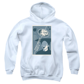 White youth hoodie for ages 8 to 12 with Star Trek The Next Generation Tng Season 6 Episode 1 graphic