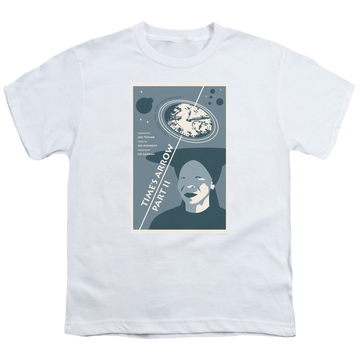 White youth t-shirt for ages 8 to 12 with Star Trek The Next Generation Tng Season 6 Episode 1 graphic