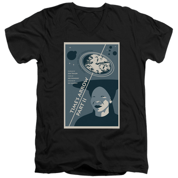 Black men's v-neck t-shirt with Star Trek The Next Generation Tng Season 6 Episode 1 graphic