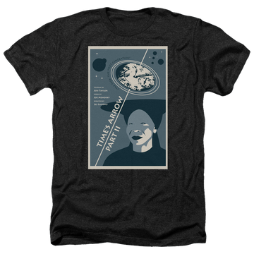 Black men's heather t-shirt with Star Trek The Next Generation Tng Season 6 Episode 1 graphic
