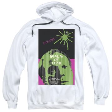White pullover hoodie with Star Trek Tng Season 6 Episode 2 graphic