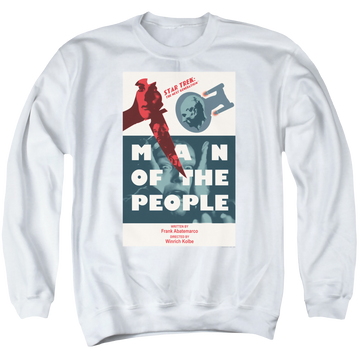 White men's crewneck sweatshirt with Star Trek The Next Generation Tng S6 Ep3 graphic