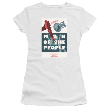 White juniors t-shirt with Star Trek Tng Season 6 Episode 3 graphic