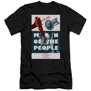 White men's premium slim fit t-shirt with Star Trek Tng Season 6 Episode 3 graphic
