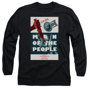 Black men's long sleeve t-shirt with Star Trek The Next Generation Tng S6 Ep3 graphic