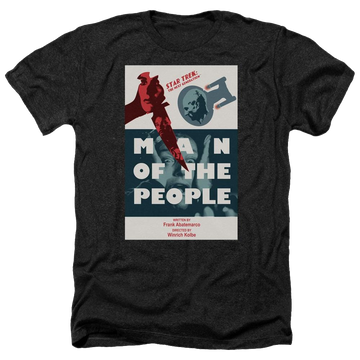 Black men's heather t-shirt with Star Trek Tng Season 6 Episode 3 graphic