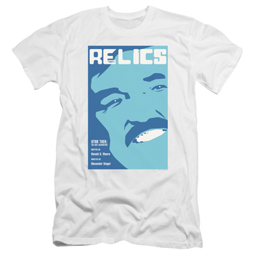 White men's premium slim fit t-shirt with Star Trek The Next Generation Tng Season 6 Episode 4 graphic