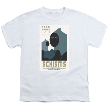 White youth t-shirt for ages 8 to 12 with Star Trek The Next Generation Tng Season 6 Episode 5 graphic