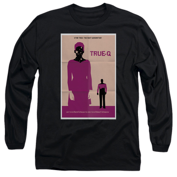 Black men's long sleeve t-shirt with Star Trek The Next Generation Tng S6 Ep6 graphic