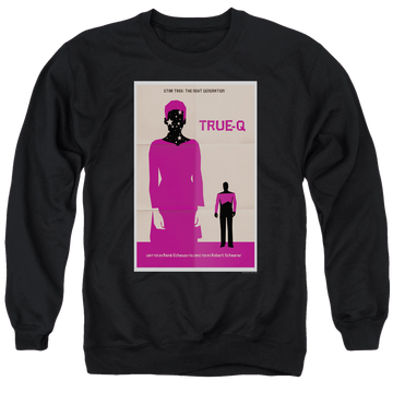 Black men's crewneck sweatshirt with Star Trek The Next Generation Tng S6 Ep6 graphic