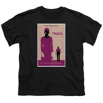 Black youth t-shirt for ages 8 to 12 with Star Trek The Next Generation Tng Season 6 Episode 6 graphic