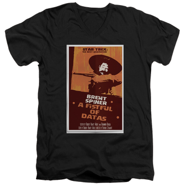 Black men's v-neck t-shirt with Star Trek The Next Generation Tng Season 6 Episode 8 graphic