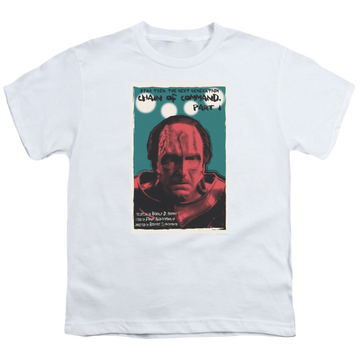 White youth t-shirt for ages 8 to 12 with Star Trek The Next Generation Tng Season 6 Episode 10 graphic