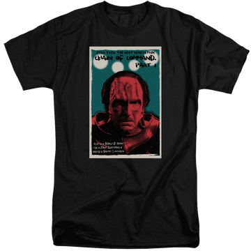 Black men's tall fit t-shirt with Star Trek The Next Generation Tng Season 6 Episode 10 graphic