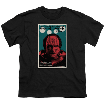 Black youth t-shirt for ages 8 to 12 with Star Trek The Next Generation Tng Season 6 Episode 10 graphic