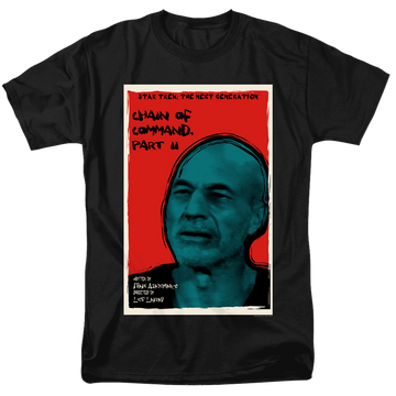Black men's regular fit t-shirt with Star Trek The Next Generation S6 E11 graphic