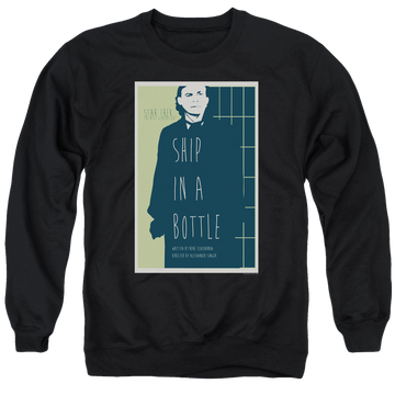 Black men's crewneck sweatshirt with Star Trek The Next Generation Tng S6 Ep12 graphic