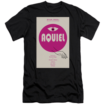 Black men's premium slim fit t-shirt with Star Trek The Next Generation Tng Season 6 Episode 13 graphic