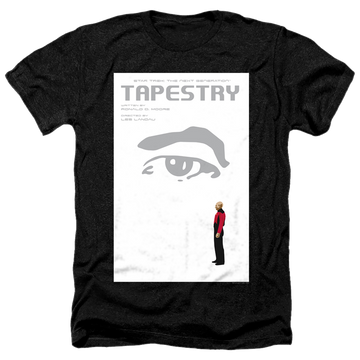 Black men's heather t-shirt with Star Trek The Next Generation Tng Season 6 Episode 15 graphic