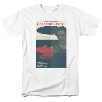 White men's regular fit t-shirt with Star Trek The Next Generation Season 6 Episode 16 graphic