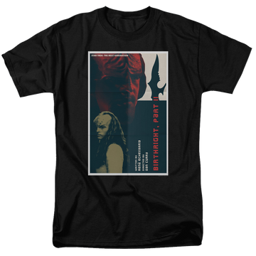 Black men's regular fit t-shirt with Star Trek The Next Generation S6 E17 graphic