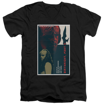 Black men's v-neck t-shirt with Star Trek The Next Generation Tng Season 6 Episode 17 graphic