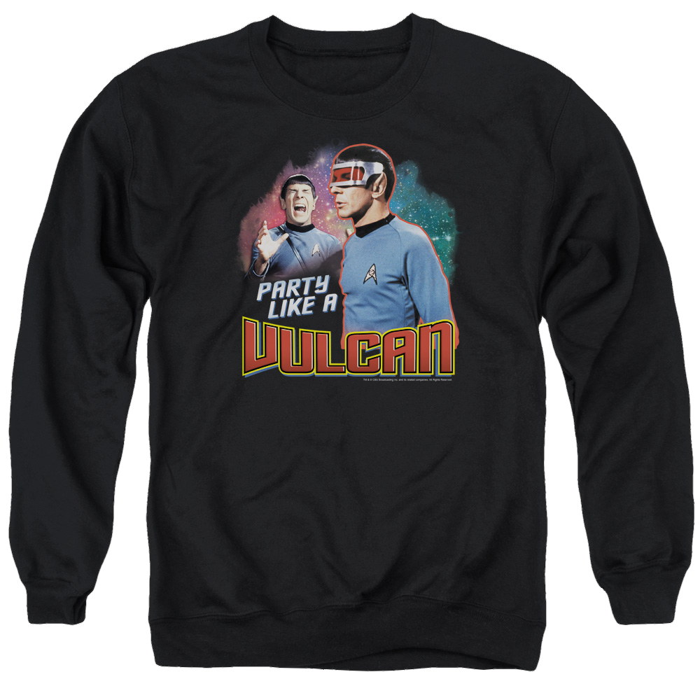 Star Trek Party Like A Vulcan Men's Crewneck Sweatshirt Men's Crewneck Sweatshirt Star Trek   