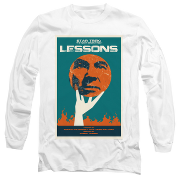 White men's long sleeve t-shirt with Star Trek Tng Season 6 Episode 19 graphic