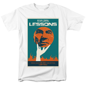 White men's regular fit t-shirt with Star Trek The Next Generation Season 6 Episode 19 graphic